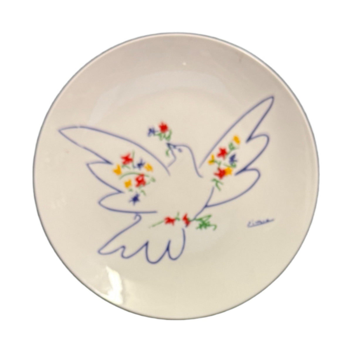 Picasso Dove of Peace Plate XL Art Spain 8” Porcelain Wall Art Decor Gift
