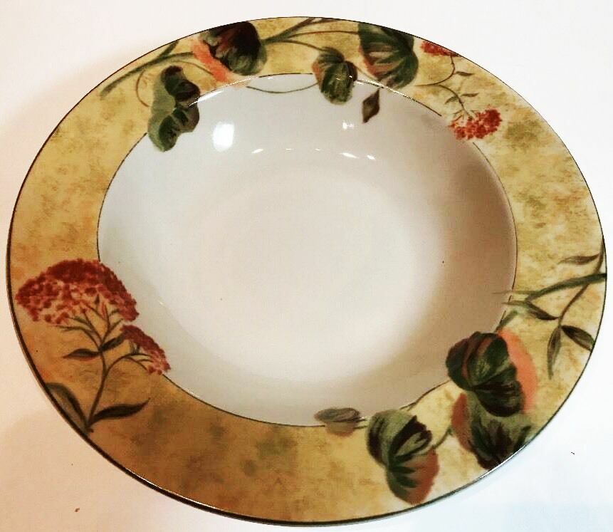 222 Fifth Asian Antique 2 Sets 5-Piece Dinnerware Floral Beige Stoneware 10 Pc