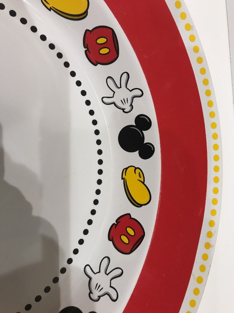Disney Parks Mickey Mouse Ceramic Serving Bowl Red Salad Pasta Popcorn 11.5”