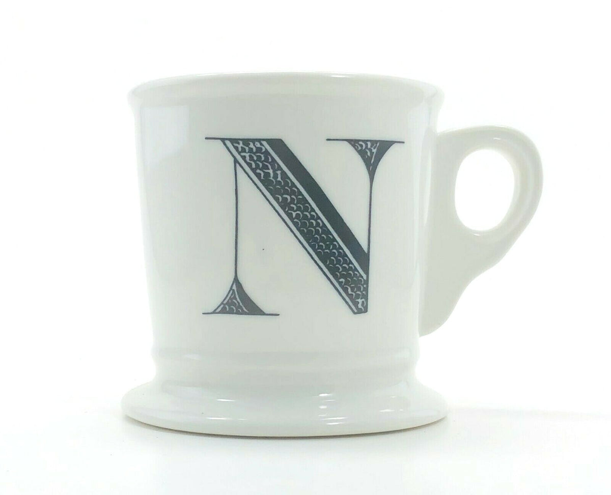 ANTHROPOLOGIE Monogram Mug Personalized Name Coffee Cup Initial Letter 12 fl. oz