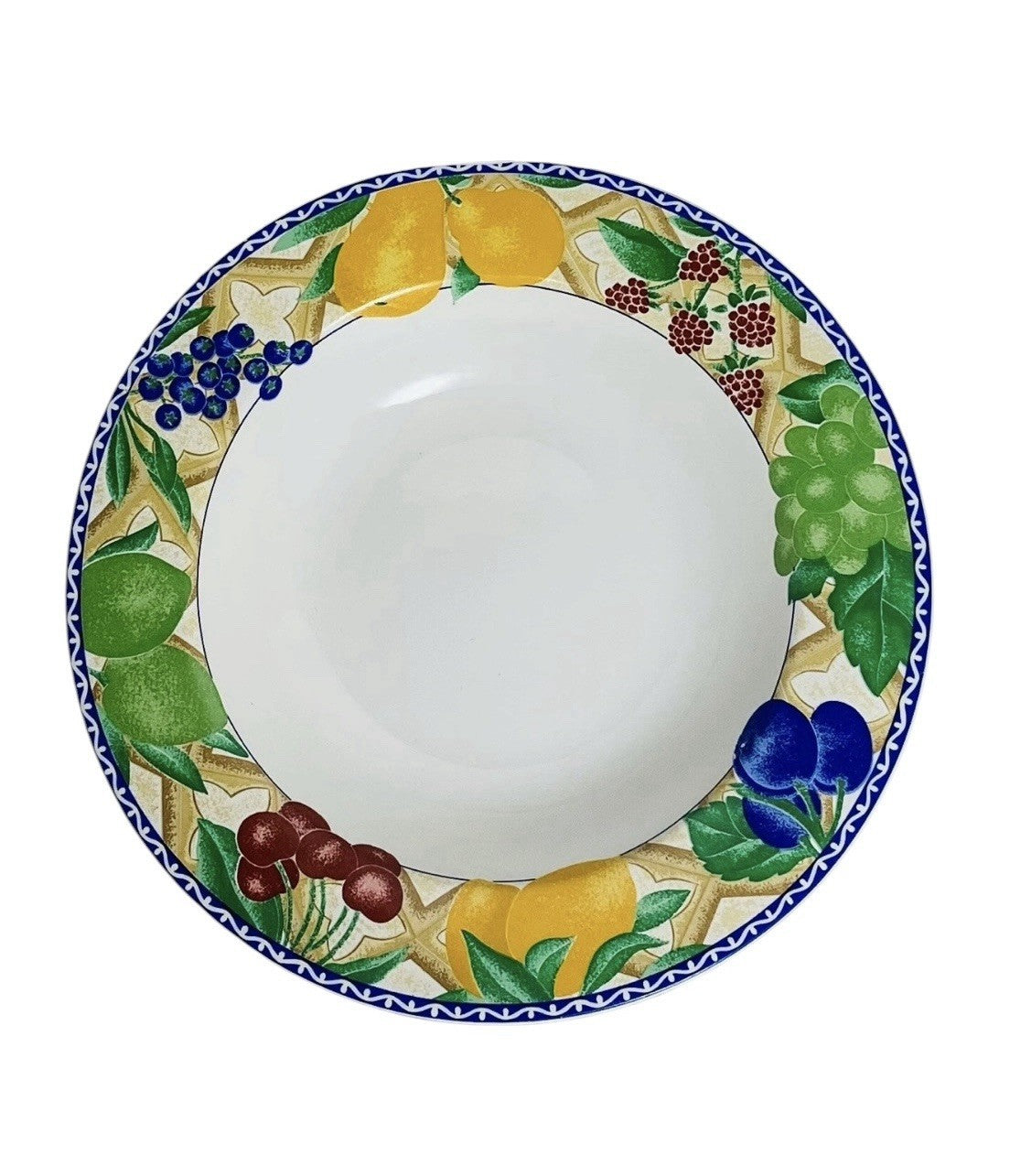 Sango Delight 4869 Set of 6 Rim Soup Pasta Bowls Fruit Border 9.25” Stoneware