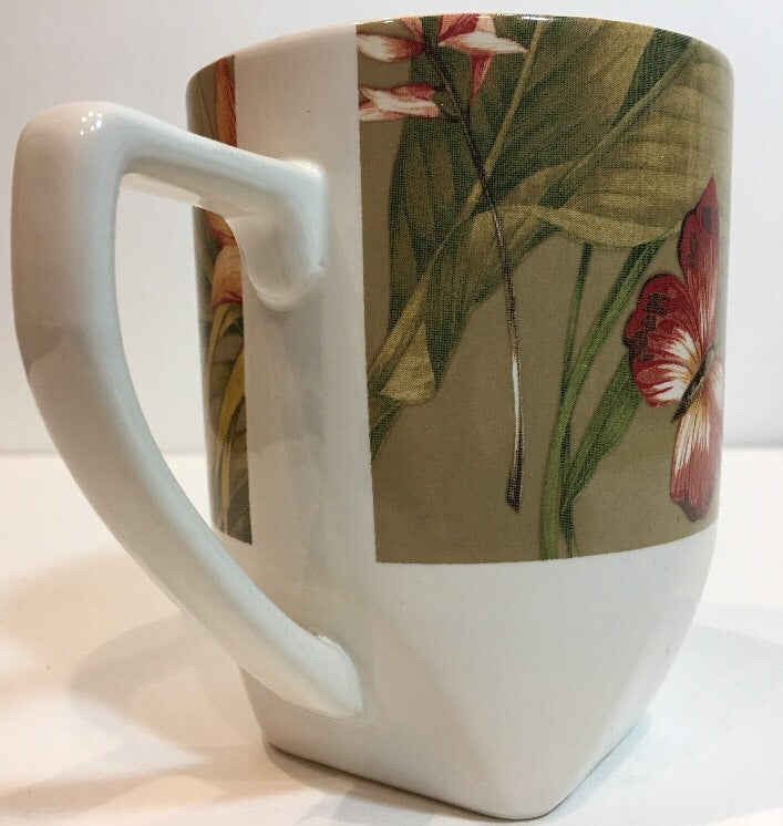 222 Fifth PTS Int’l. “ANTIGUA”  Stoneware Coffee Mug Hummingbird Tea Cup 12 oz