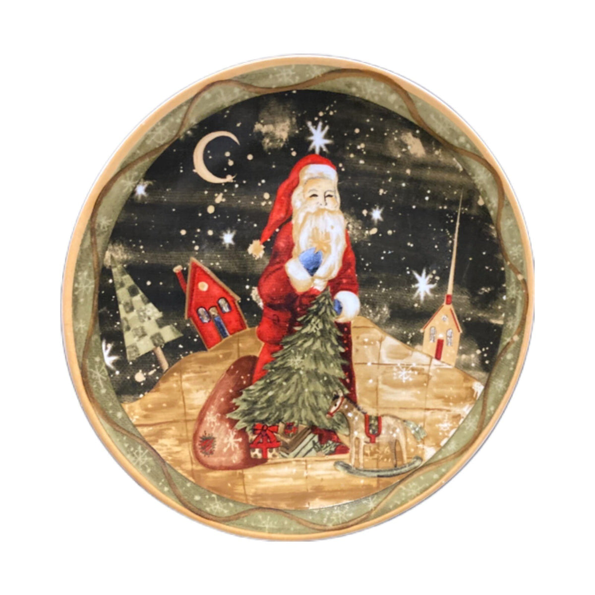 Home Gallery NFINITY Salad Plate Christmas Santa Dessert Holiday Dish 8 1/4"D