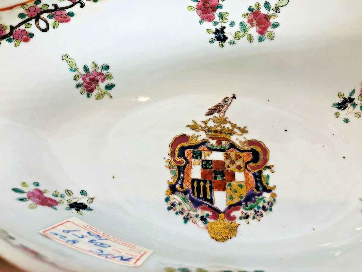 Rare Vintage Chinese Pedestal Bowl Yong Sheng "Eternal Victory" Cai Ci Chang 