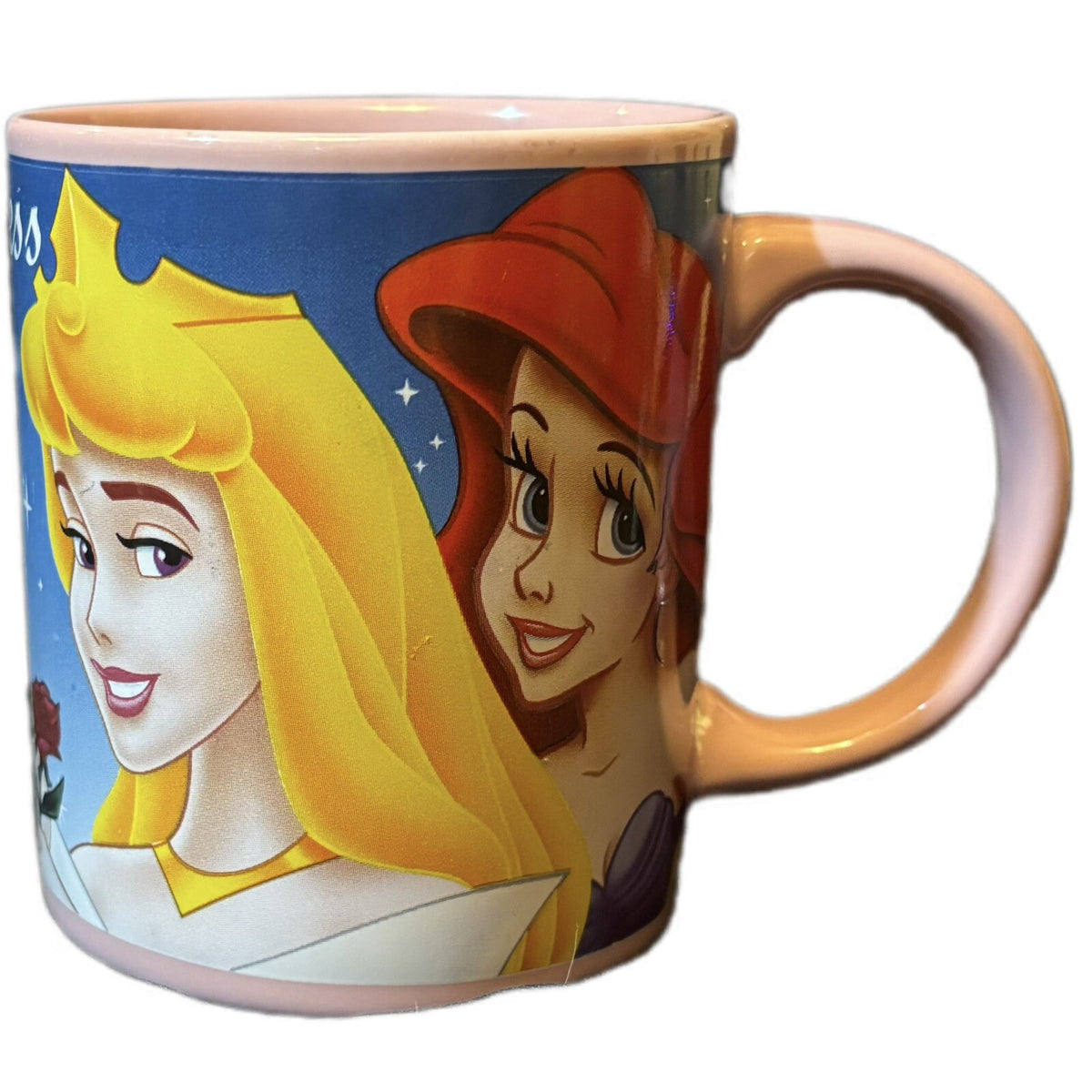 DISNEY PRINCESS Mug Ceramic Coffee Tea Cup Pink Interior