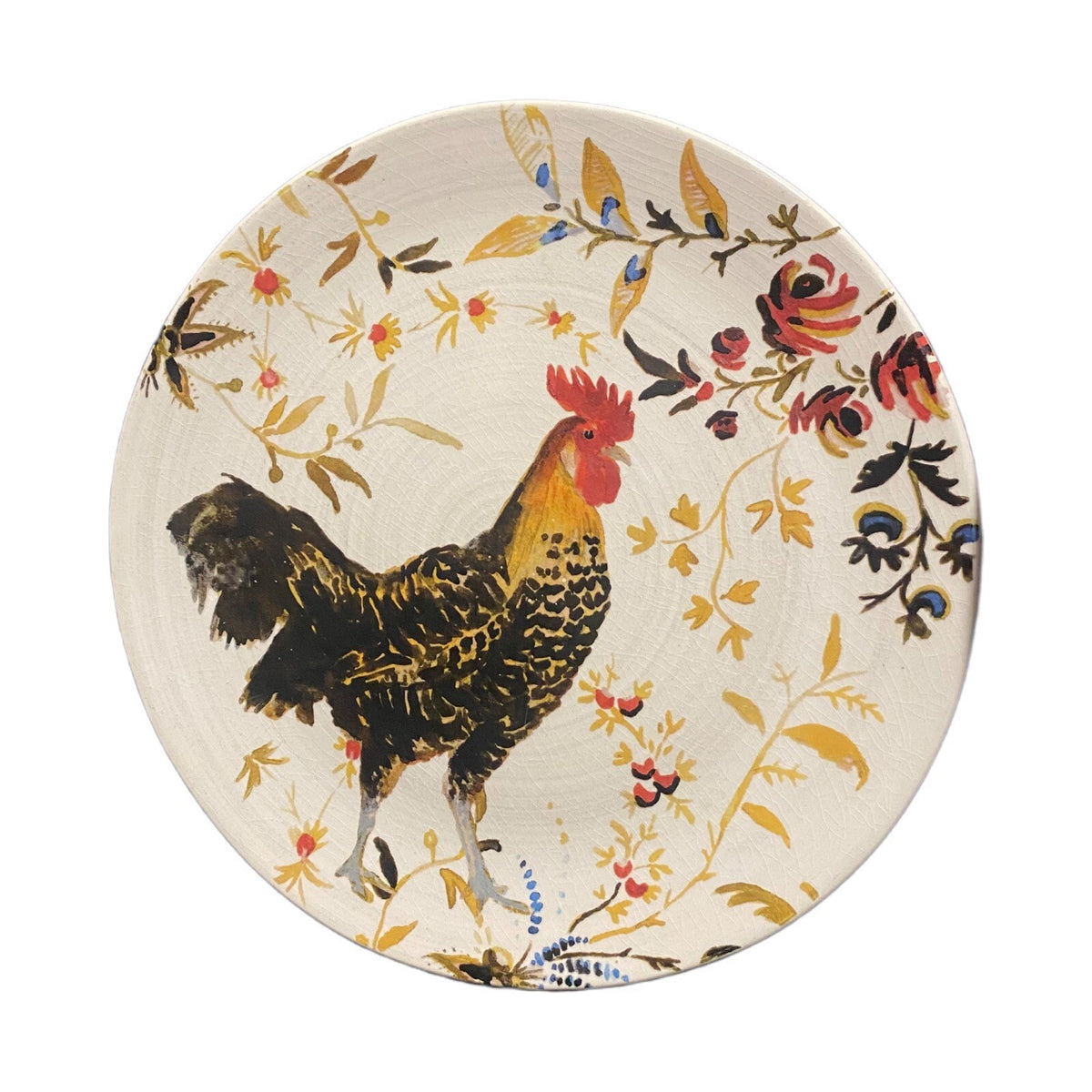 Williams Sonoma MARC LACAZE 3-Dinner Plates 2008 Chicken 10 1/8" D Ceramic Italy