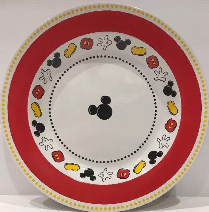 Disney Parks Mickey Mouse Ceramic Serving Bowl Red Salad Pasta Popcorn 11.5”