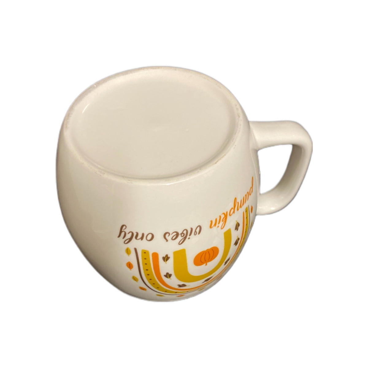 PUMPKIN VIBES ONLY Coffee Mug Rainbow Fall Harvest Ceramic White Cup Unbranded