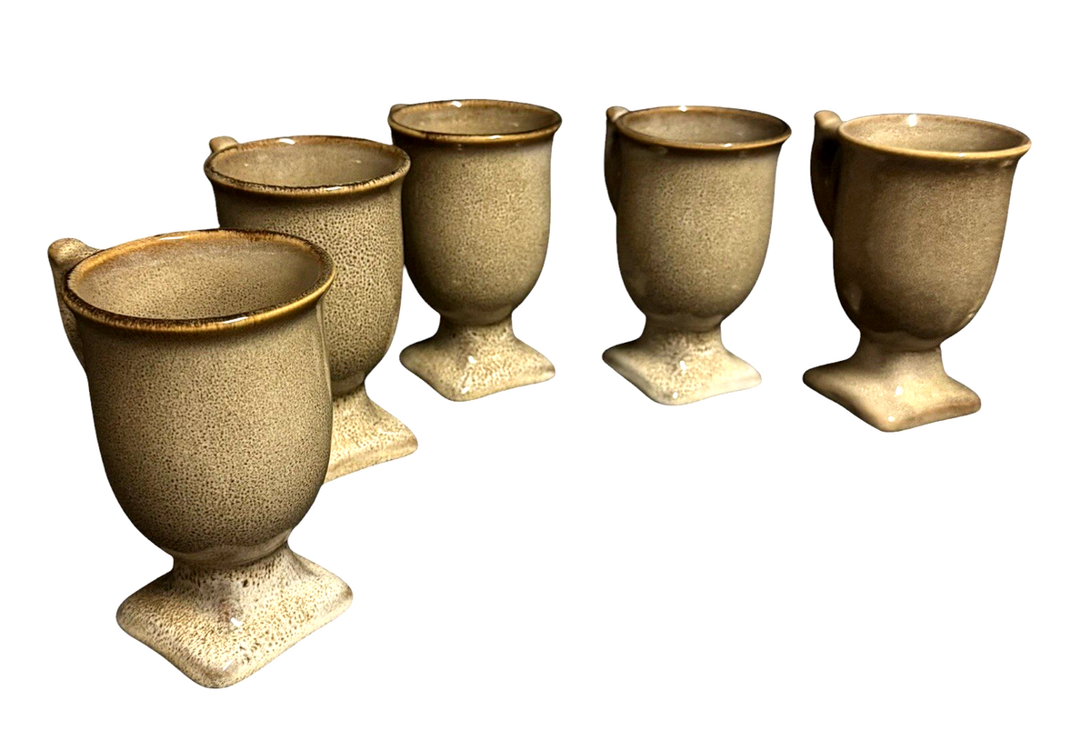 Bombay Company Stoneware Pedestal Coffee Mug Set of 5