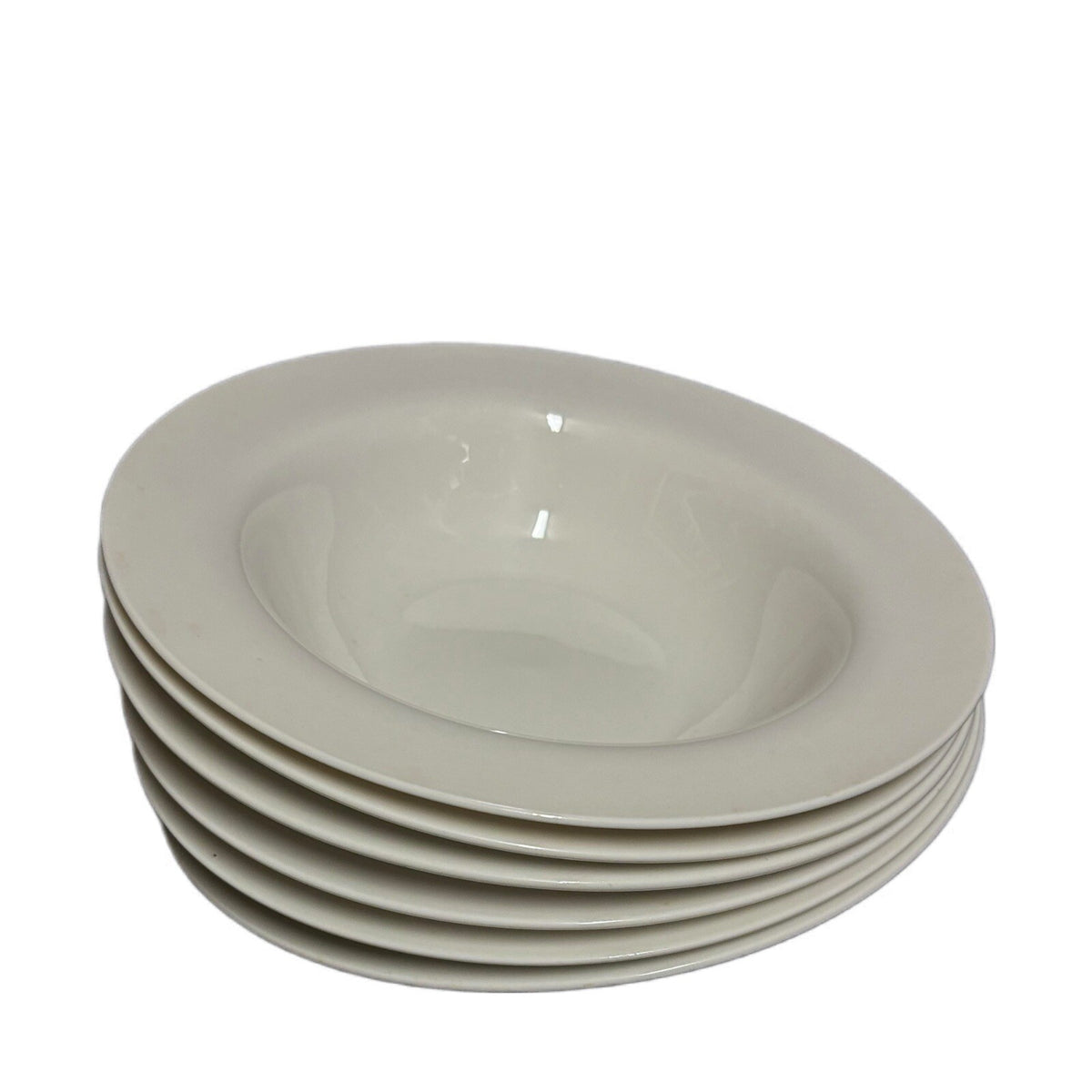 Pier 1 Imports 6-Rim Soup Bowls NEW ESSENTIALS CLASSIC White Ceramic Pasta Salad