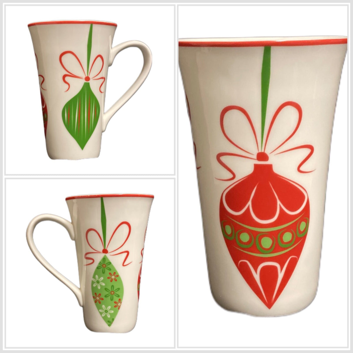 222 Fifth Latte Mug THIRD DAY OF CHRISTMAS Coffee Tea Ornament Tall Cup 16 Oz