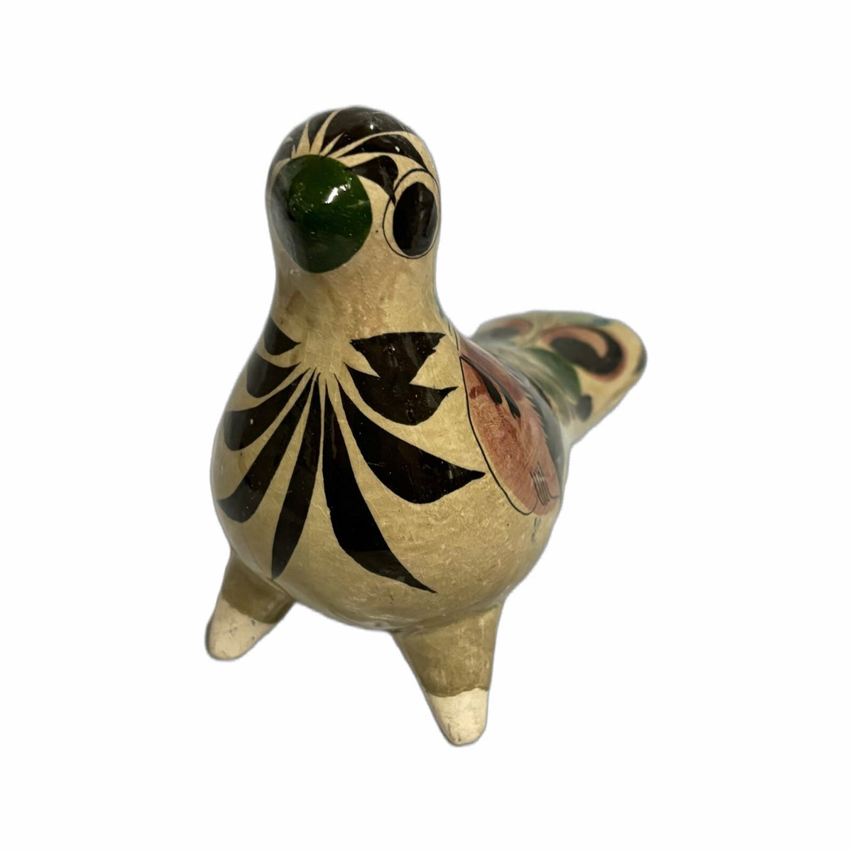 Vintage Tonala Pottery Miniature Bird Figurine Mini Ceramic Mexico Folk Art
