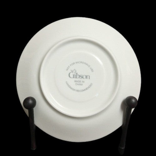 Gibson Designs Anniversary Platinum Cup & Saucer Set of 4 8 oz White China