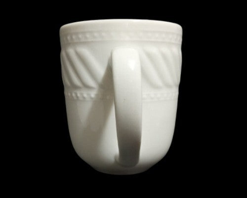 Gibson IMPERIAL BRAID Cup Mug 9 oz Tea Coffee Ceramic White Rope Dots Embossed