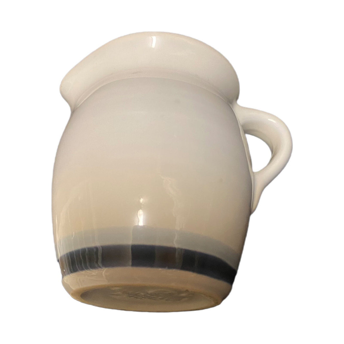 Pfaltzgraff Stoneware SKY Creamer Pitcher 14 oz Dark & Light Blue Band Milk Dish