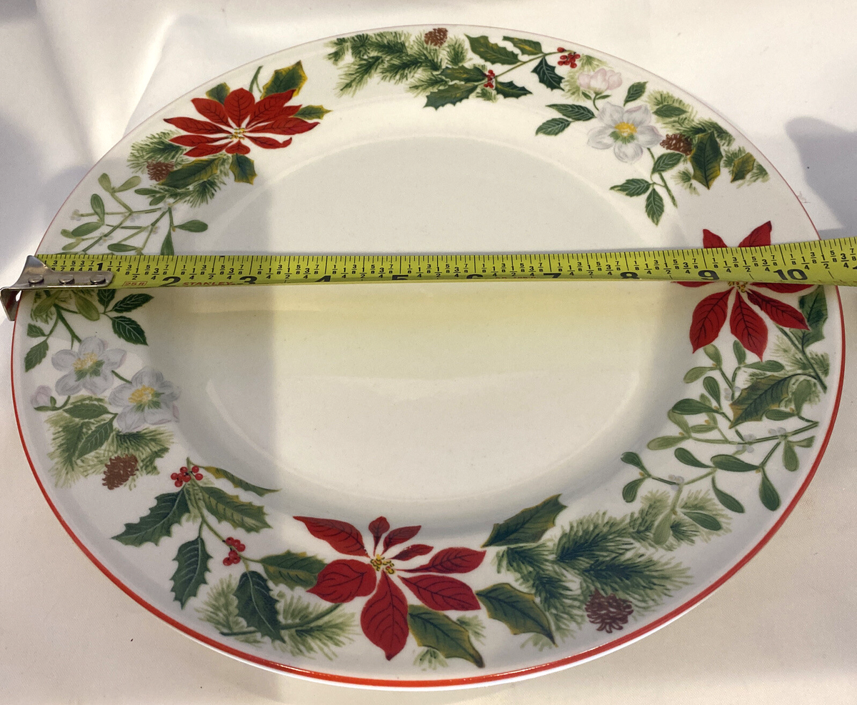 American Atelier Holiday Floral Christmas 16-Piece Stoneware Dinnerware Set
