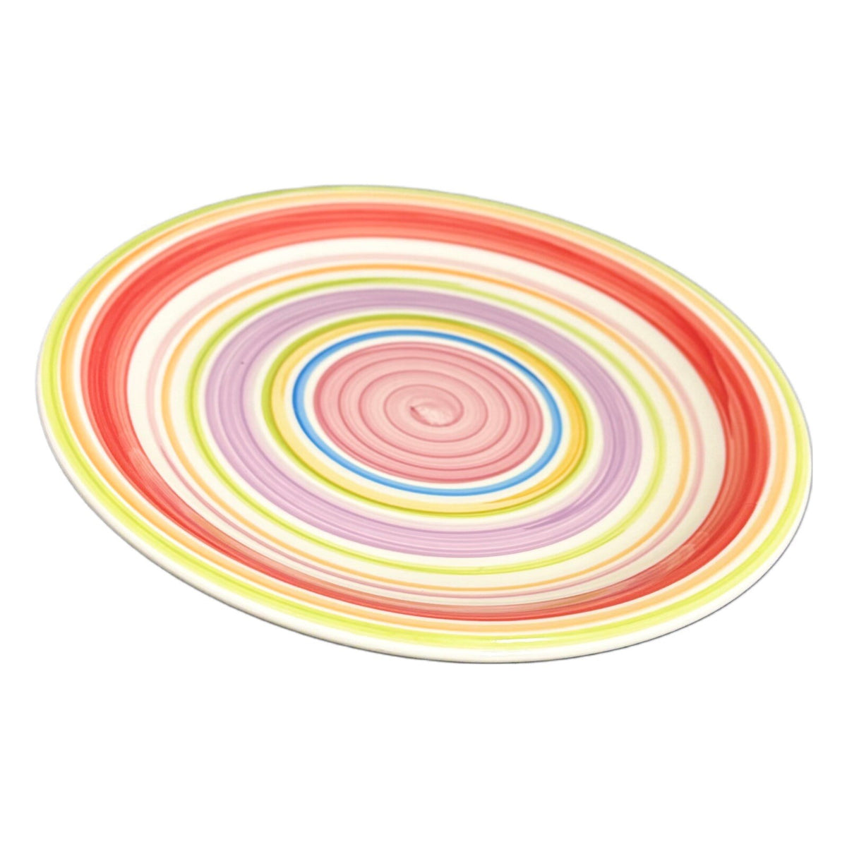 Gibson Designs 4-Dinner Plates ROSITA RAINBOW Ceramic Swirls Dinnerware