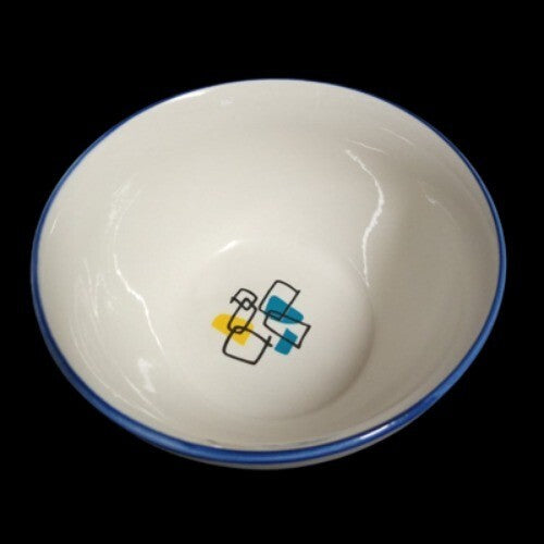 Gibson Housewares 3 Soup/Cereal Bowls 6"D Geometric Abstract Modern Design