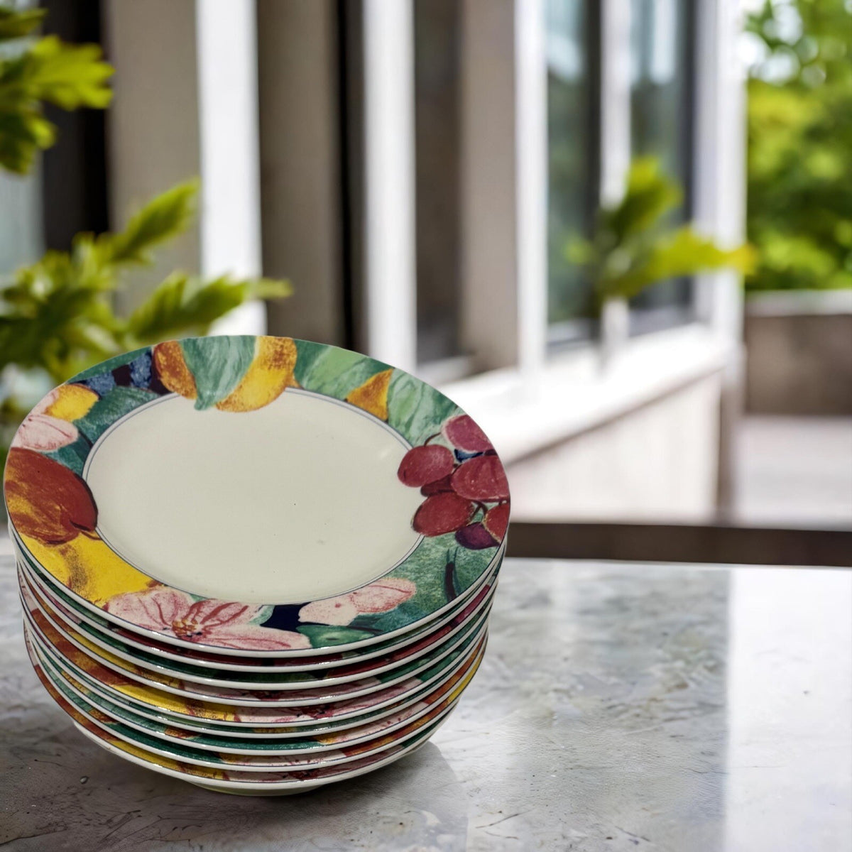Mikasa Maxima EXOTIC GARDEN 9-Bread & Butter Plates Ceramic Appetizer Dessert