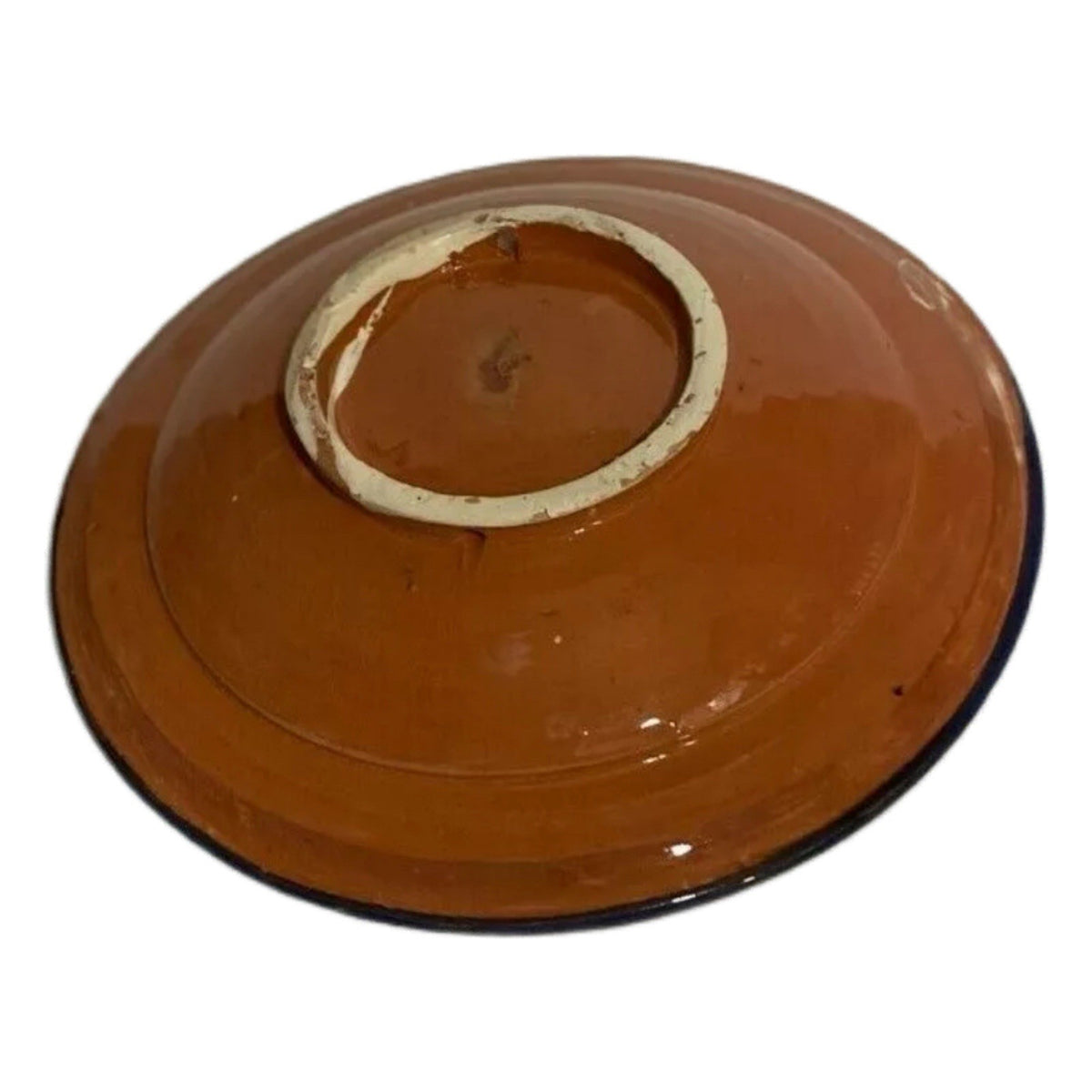 Moroccan 15 7/8” Terracotta Platter – Hand-Painted Blue & White Handcrafted