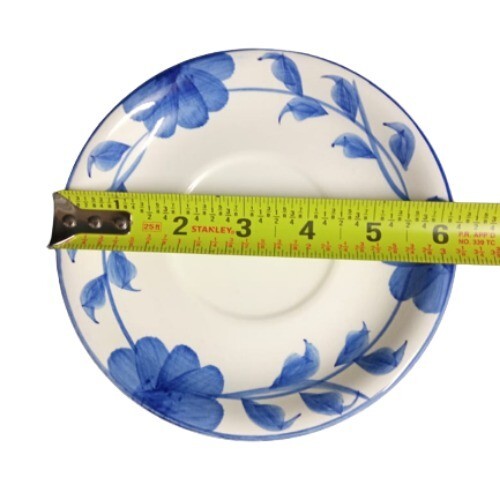 Gibson Designs LARKSPUR Saucer French Country Blue Flowers 6 1/4" Ceramic Dish