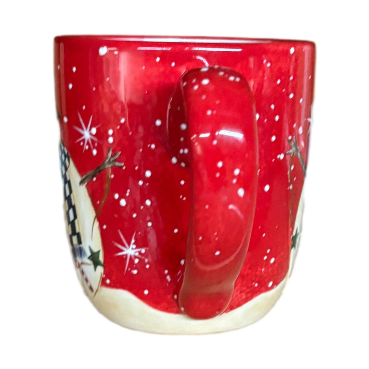 Becca Barton Mug Snowman Certified International Coffee Tea Red Ceramic Cup