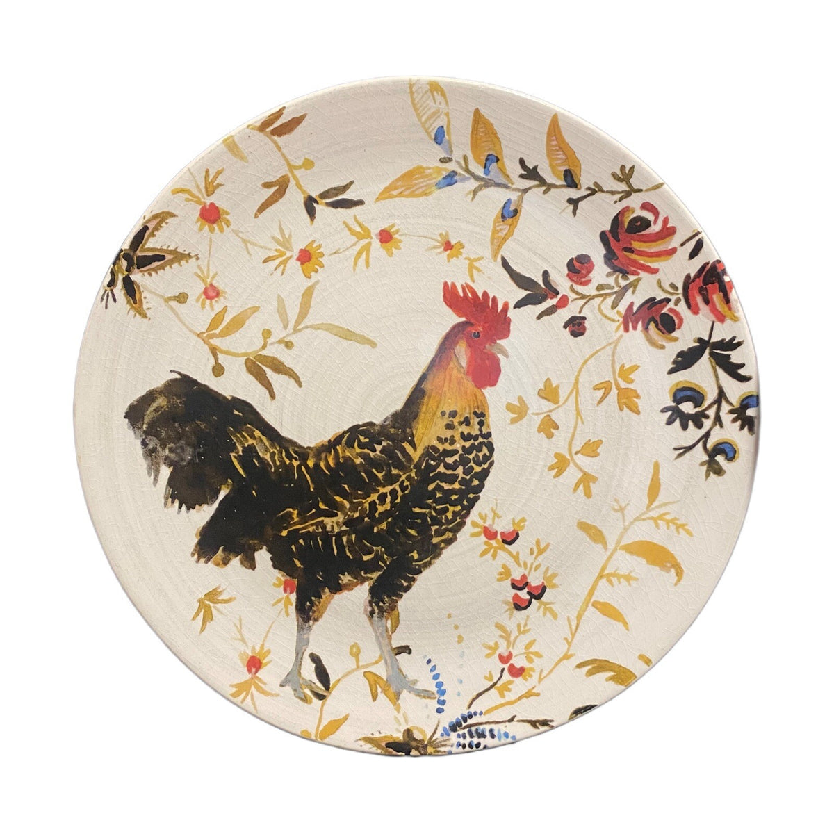 Williams Sonoma MARC LACAZE 3-Dinner Plates 2008 Chicken 10 1/8" D Ceramic Italy