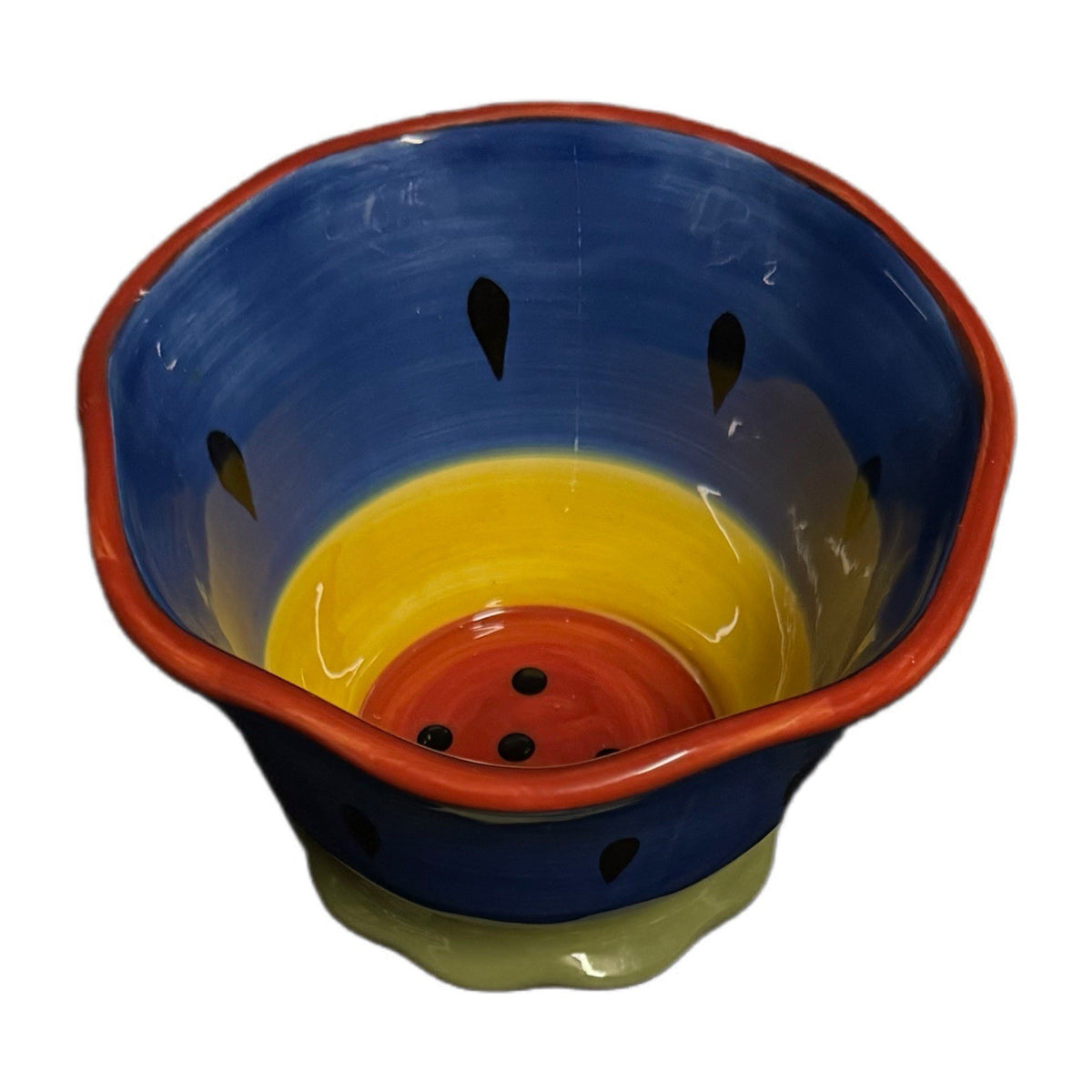 Certified Intl Susan Winget Watermelon Pattern Bowl Hand Painted Ceramic Fruit