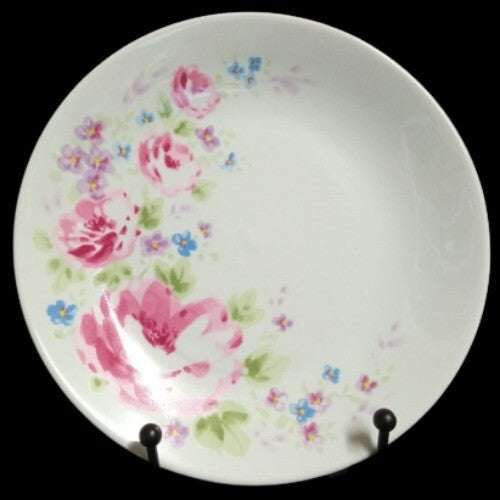 Gibson Designs HEAVENLY ROSE 4-Salad Plates 7 1/8” D Pink Roses Flowers Coupe