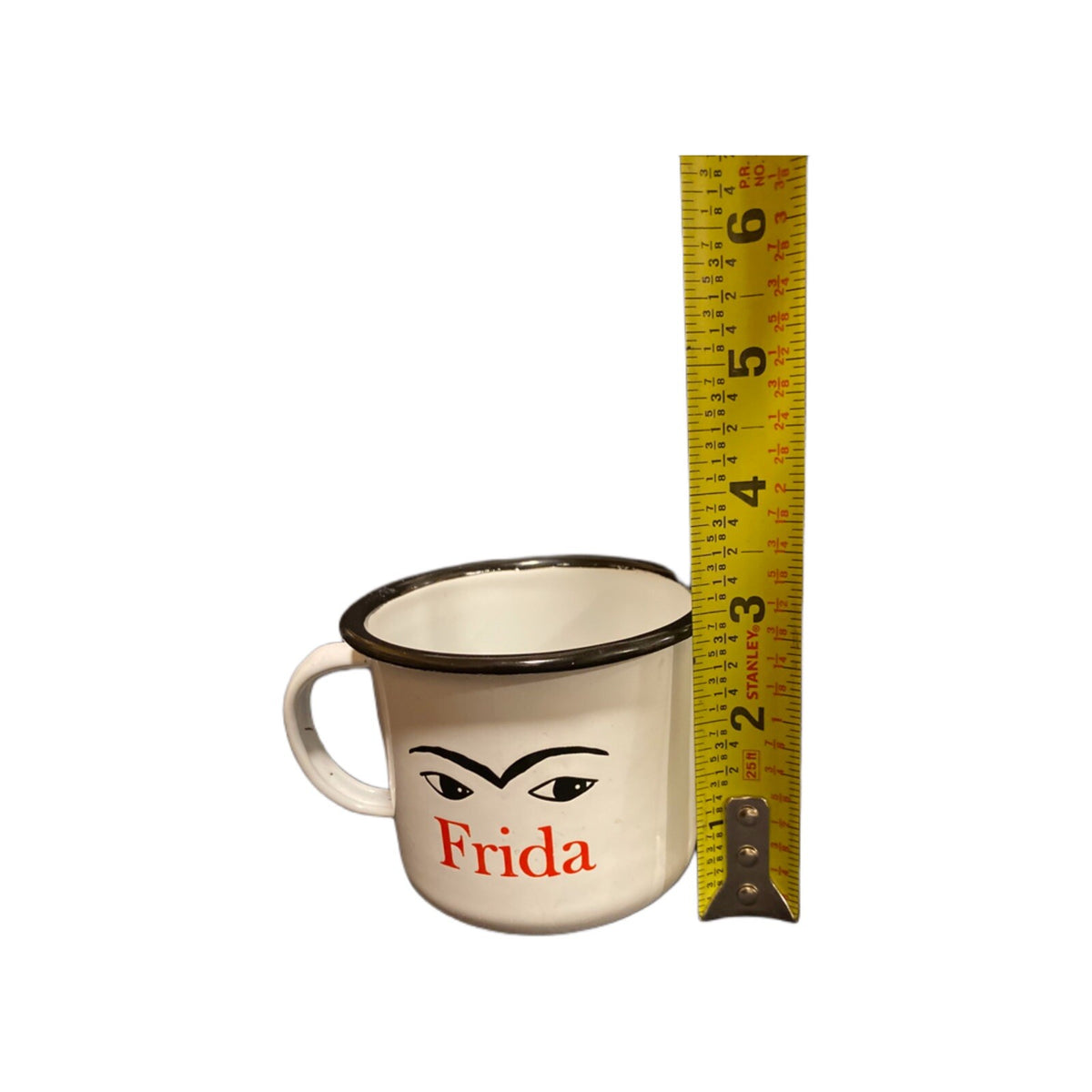 Enamelware FRIDA Coffee Cup MALINALCO HOME White Black Mug Farmhouse, Camping