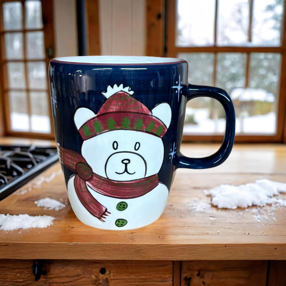LAURIE GATES Mug The Cellar Christmas Twilight Collection Bear Coffe Tea Cup