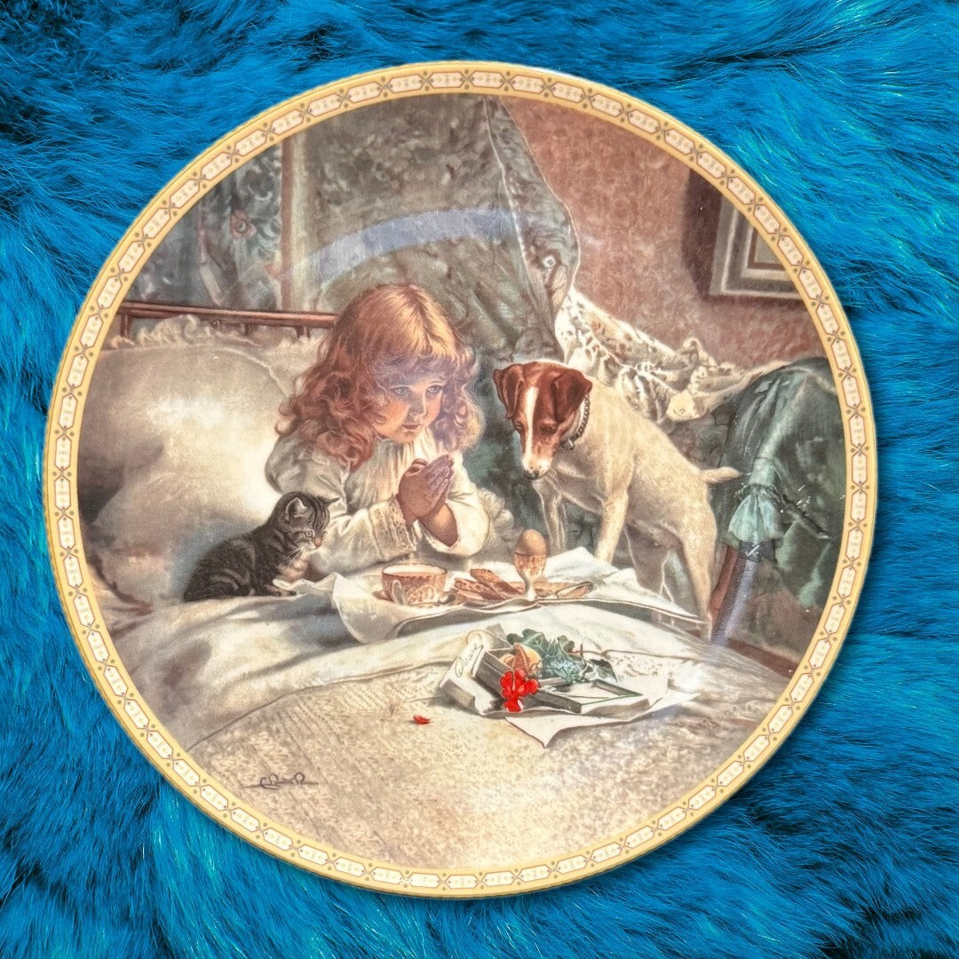 Royal Doulton BREAKFAST IN BED Plate Charles Burton Barber A Victorian Childhood