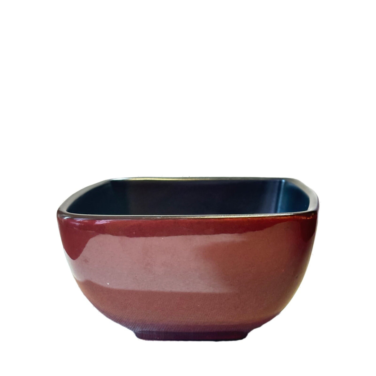 Simple Dining 4-Soup Bowls Solid Burgundy Square Shaped Square Cereal Stoneware