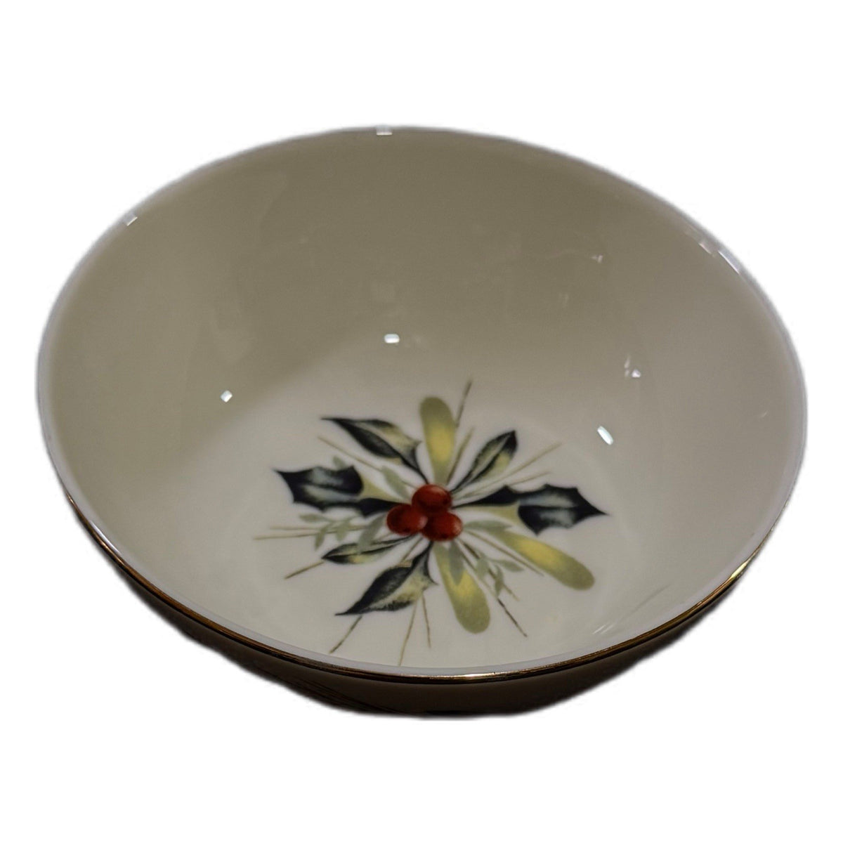 Lenox Winter Greetings Berry Bowl 4.1/4” American Home Collection Holly Gold
