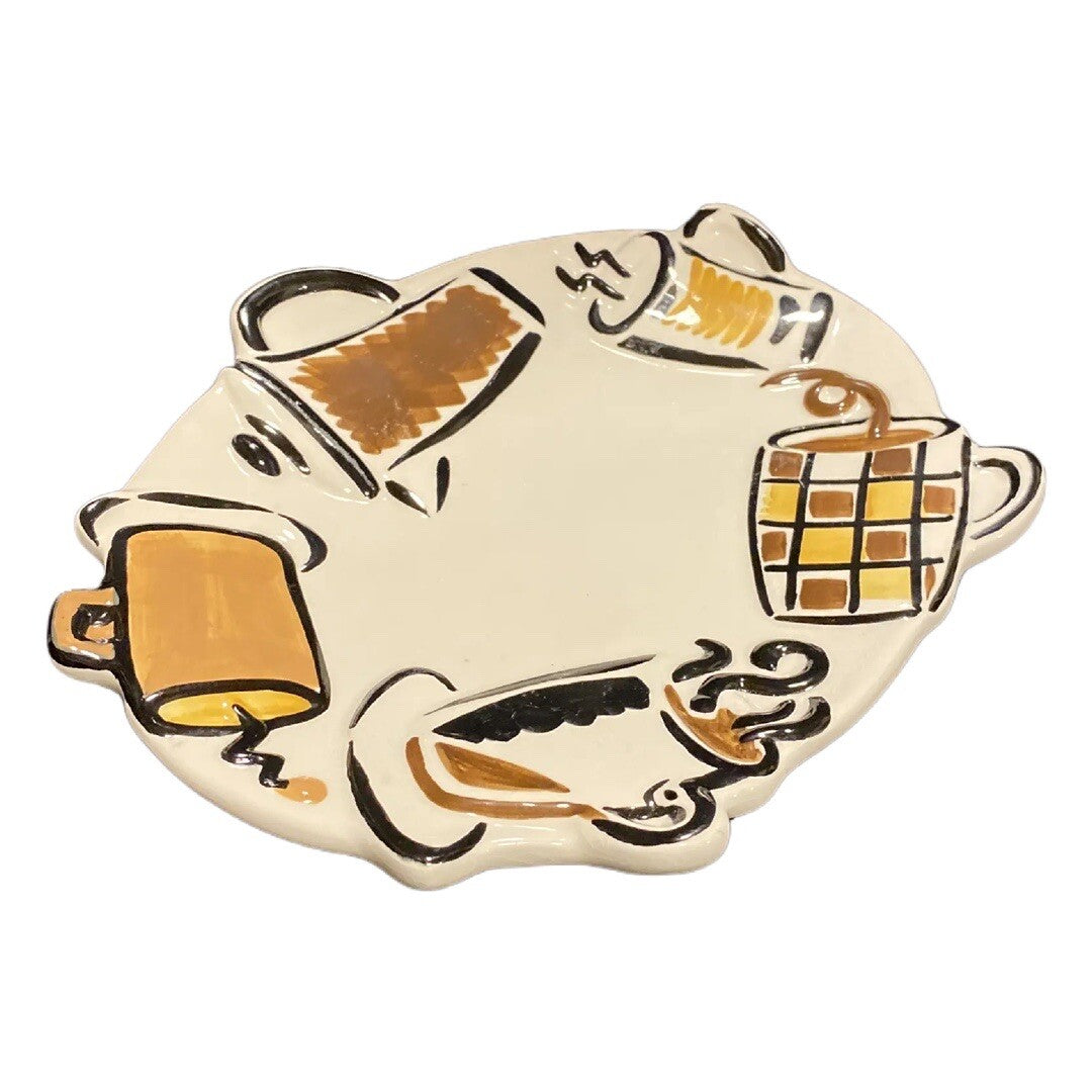 Studio Nova Dessert Snack Embossed Oval Plates Café Pattern -KT 550