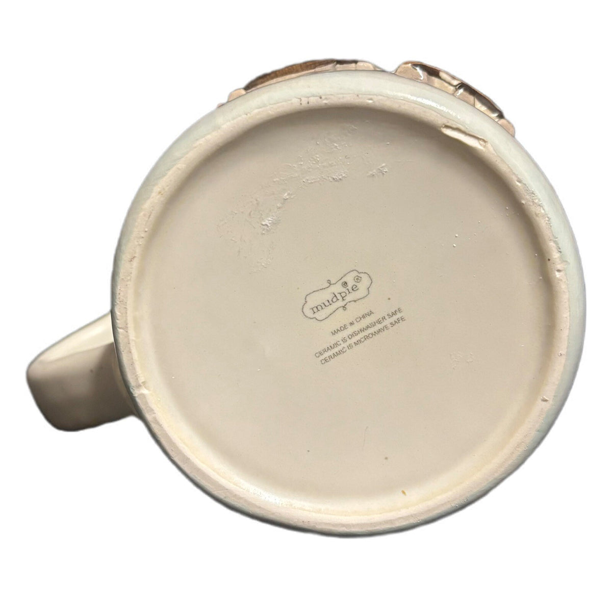 Mud Pie 3D Mug Ocean View Homes Seagulls Birds Beach Coffee Tea Stoneware Cup