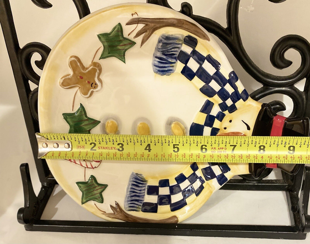 Certified International Becca Barton Holiday Snowman Plate Cookies Candy Cane