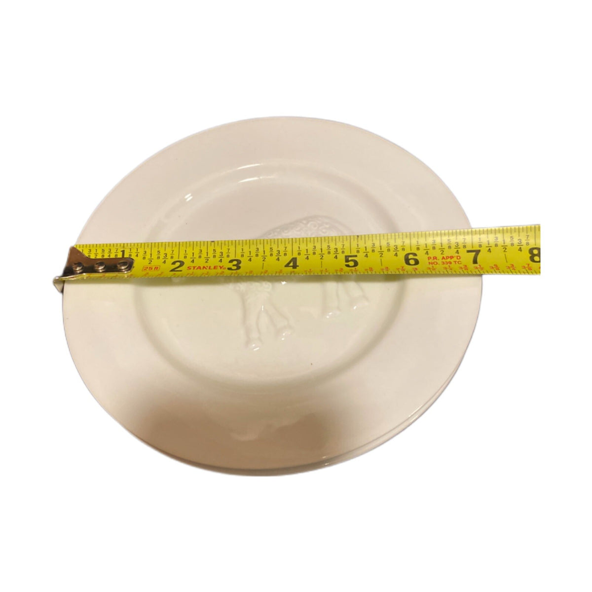 BonJour Salad Plates Farm Animal 1-Cow 1-Sheep Embossed La Fromagerie Cheese 7"D