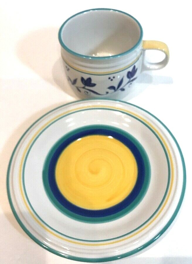 Studio Nova "SKYLIGHTS" Set of 4 Cup & Saucer Hand-Painted Oven To Table JK035
