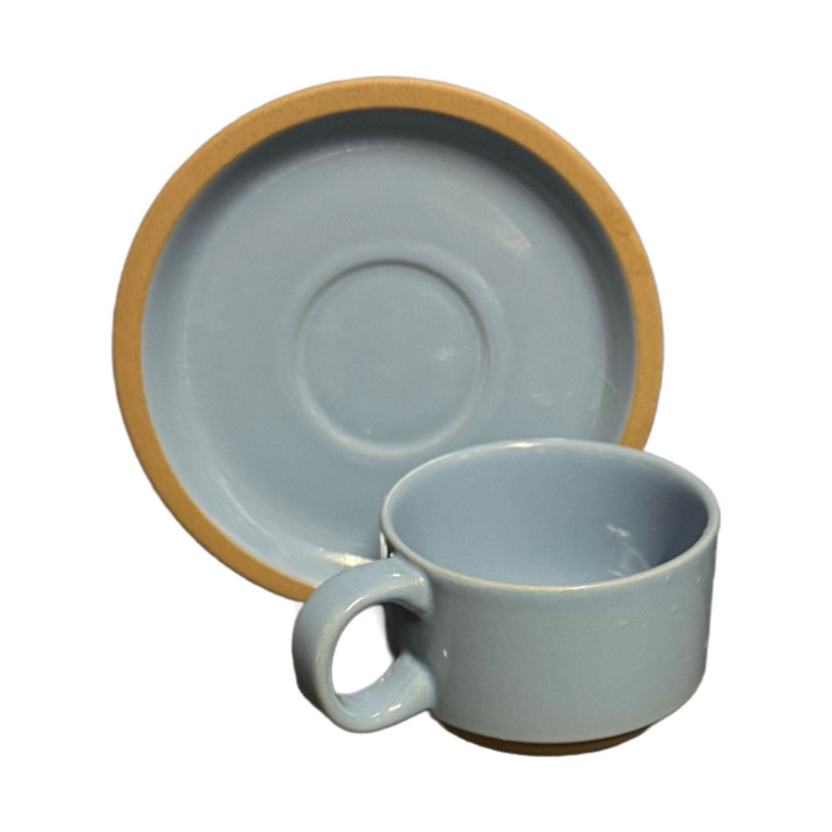 Midwinter Bluestone Stoneware Cup & Saucer Set Vintage Matte Blue England