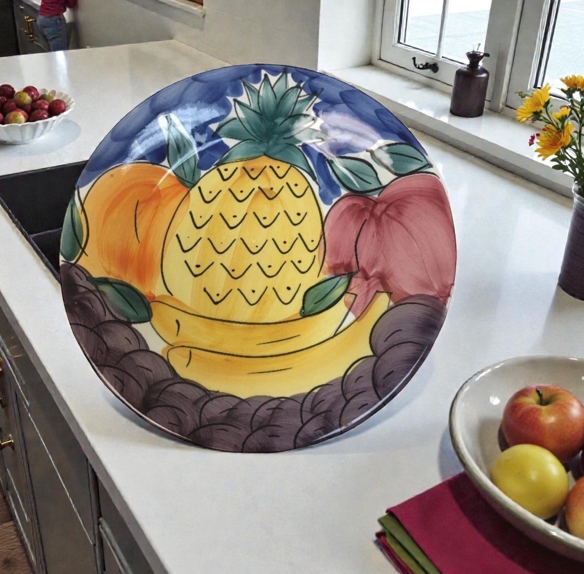 Vintage Pier 1 Italian Hand Painted Fruit Salad/Dessert Plates Set of 8