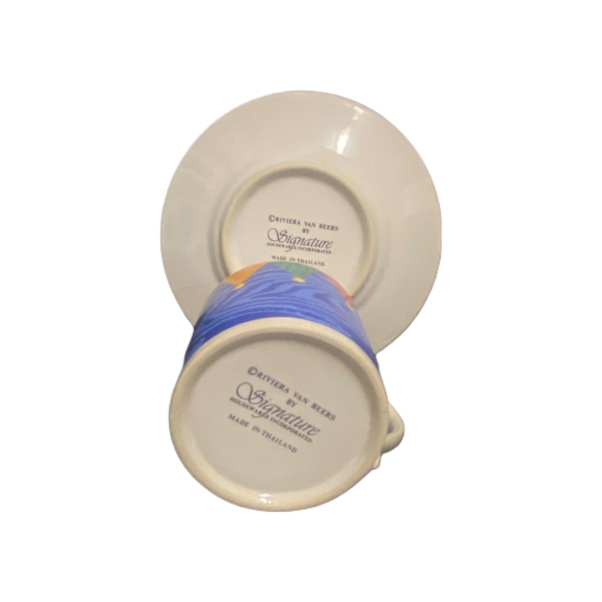 Riviera Van Beers Kiva 4-Cups & Saucers Signature Housewares Espresso Demitasse