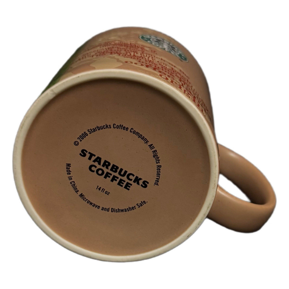 2006 Starbucks Africa Coffee Mug 14oz Brown Green Origin Story Map Rare Vtg