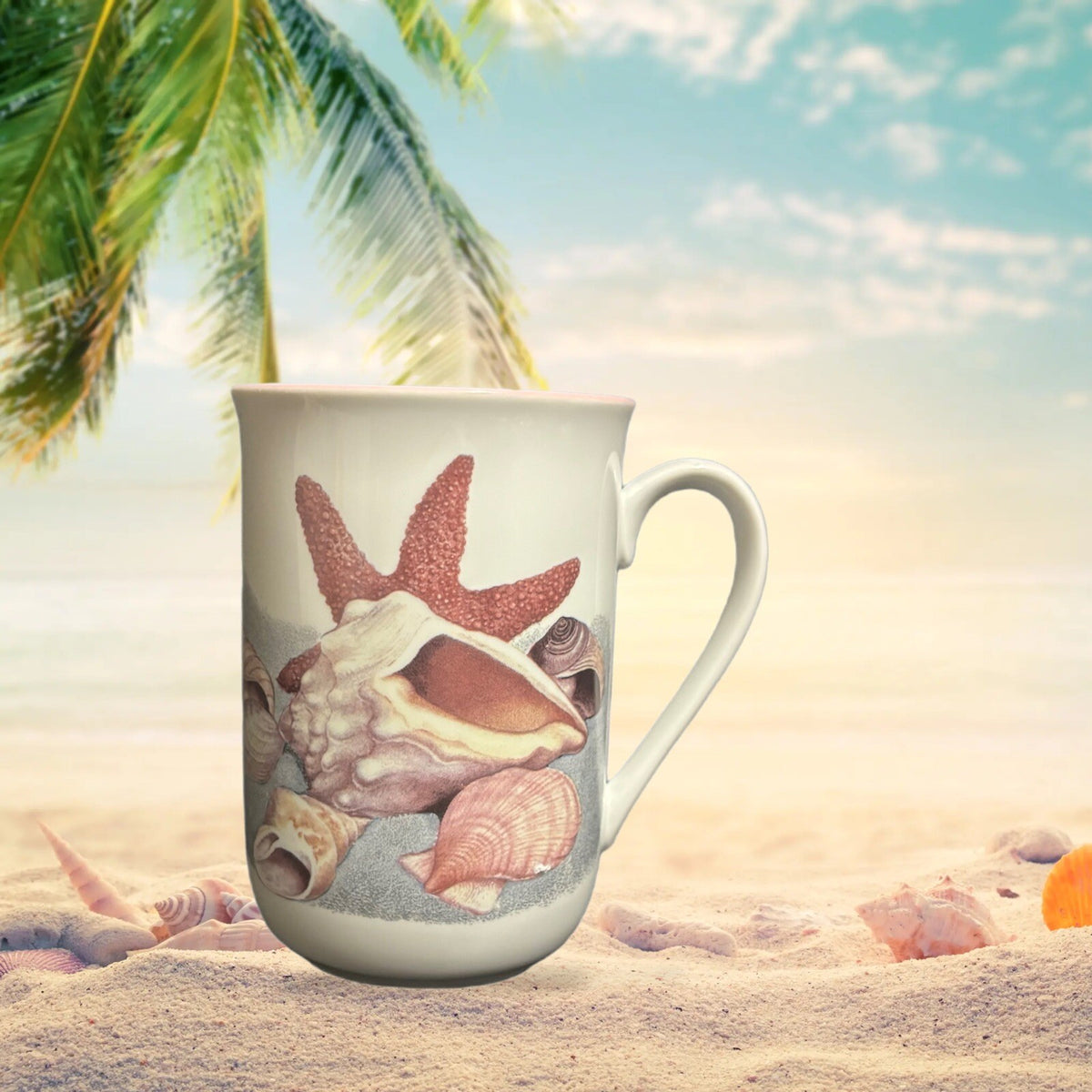 Potpourri Press SEASHELLS Mug Coastal Ocean Ceramic Coffee Tea Cup 1992