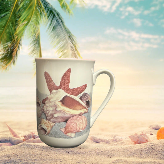 Potpourri Press SEASHELLS Mug Coastal Ocean Ceramic Coffee Tea Cup 1992