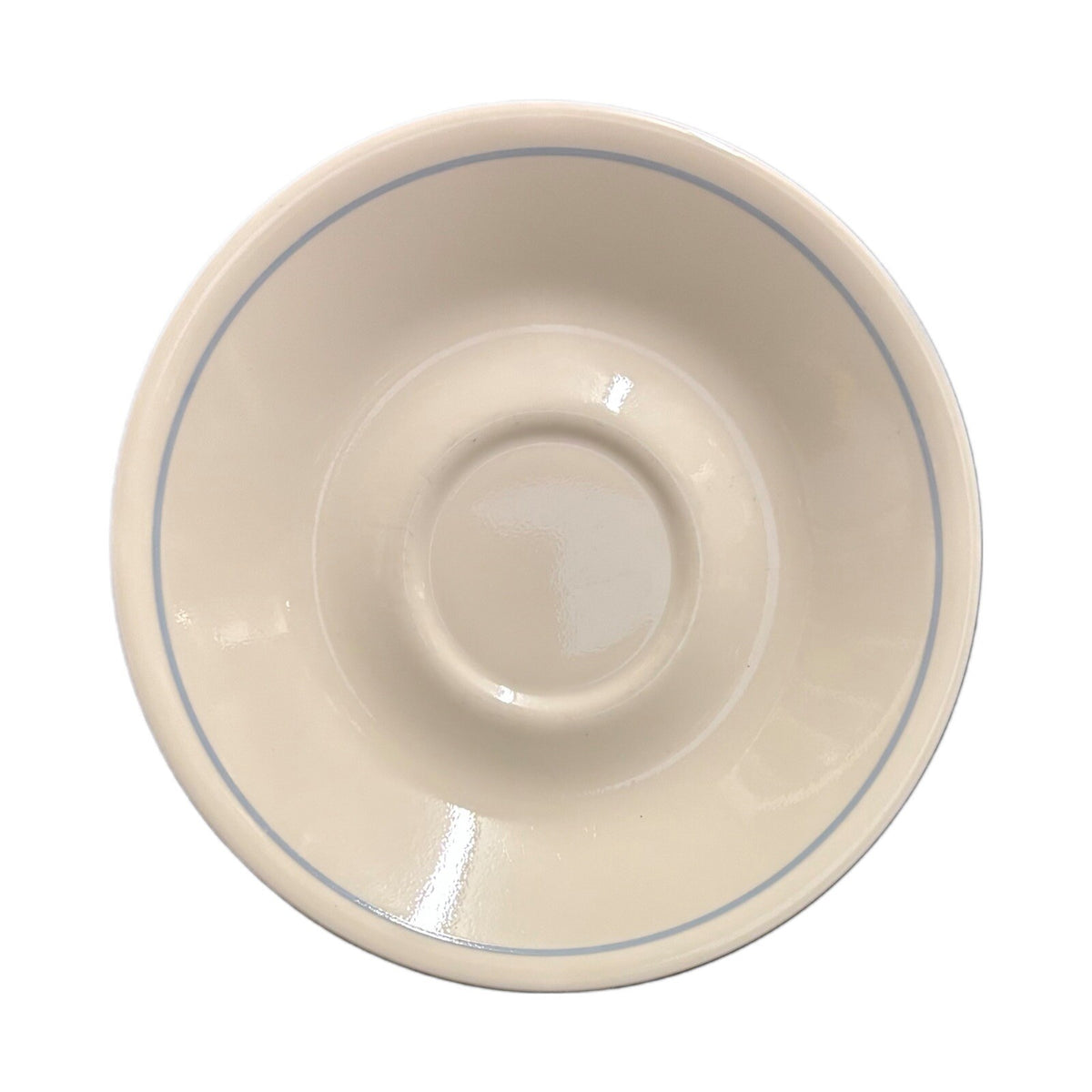 Corelle Corning 7 Saucers Blue Stripe Ivory Plate