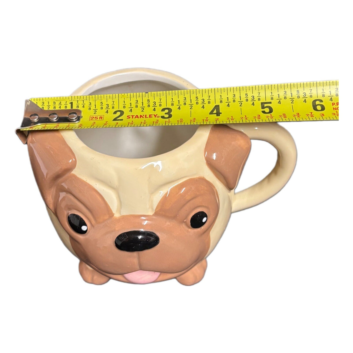 THINK Pawsitively Mug 3D Pug Puppy Dog Face Ceramic Animal  Coffee Tea Cup