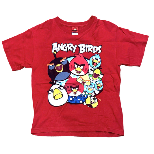 Angry Birds Boys Youth Red Graphic T-Shirt Size 14/16 Short Sleeve Cartoon Tee