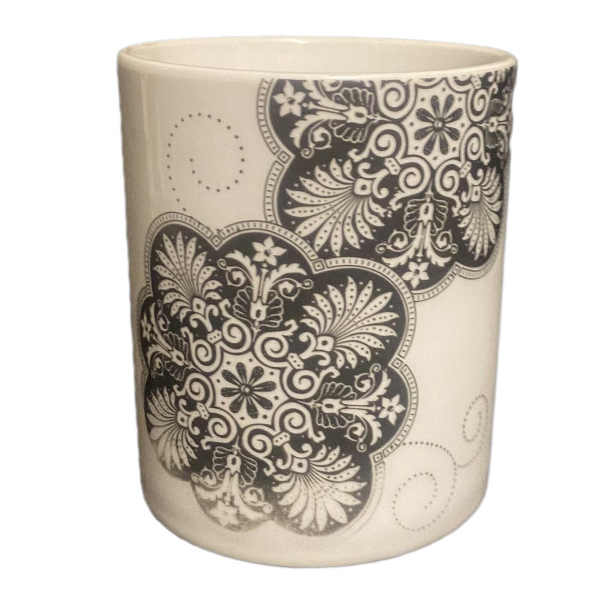 I. GODINGER Mug PARIS ROYAL Black & White Ceramic Coffee Tea Cup Floral