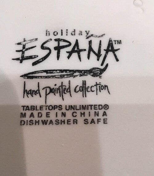 Tabletops Unlimited 7-Salad Plates HOLIDAY ESPAÑA Hand Painted Winter Snowman